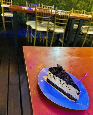 Complimentary oreo cheesecake for birthday