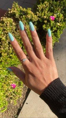 Blue nails - with simple design