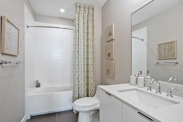 Large soaking tubs with tile surround