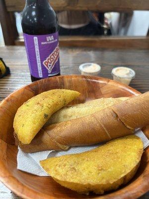 Empanadas and cheese stick