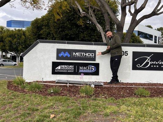 Albert is proud of our new Monument Sign