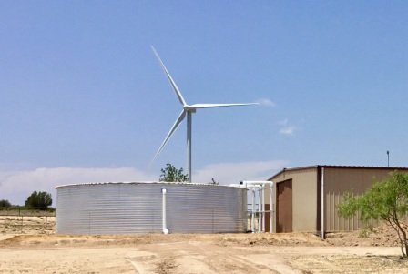 30,000-gallon rainwater collection system in west Texas.