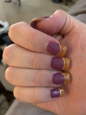 Halloween purple and Orange nails