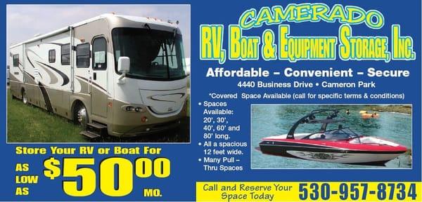 Camerado RV Boat & Equipment Storage