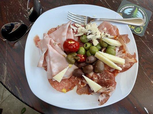 Delicious meat and cheese platter