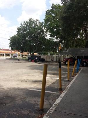 Hubby's car getting started in the shade....