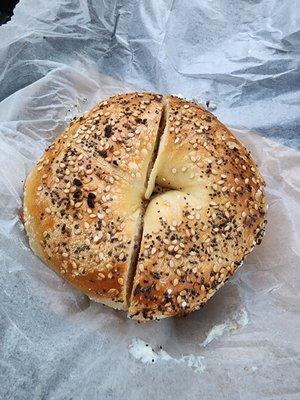 Everything Bagel Toasted with Scallion Cream Cheese