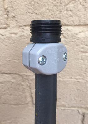 1/2 inch hose repair connector. A great inexpensive repair for an expensive garden hose with a corroded end.