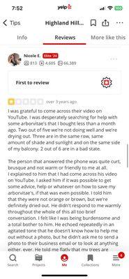 Yelp elite abuse of businesses! This woman isn't even a customer and trashed them using her elite status to disparage the business!