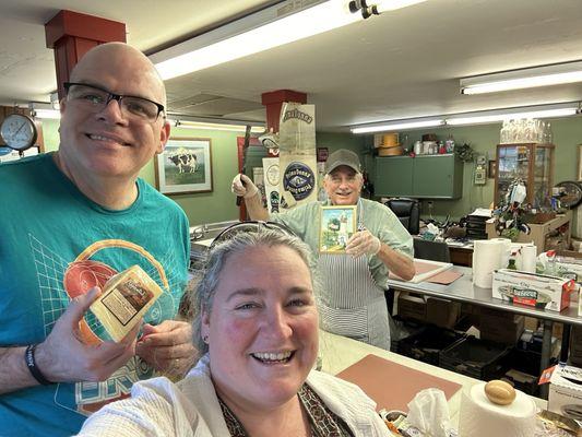 MC (Master of Cheese!) Bill, my wife and me, and the real star of the show -- great cheese!