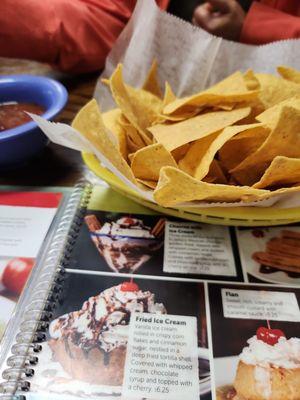 Complimentary chips and salsa