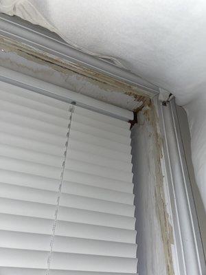 Leaking window frame