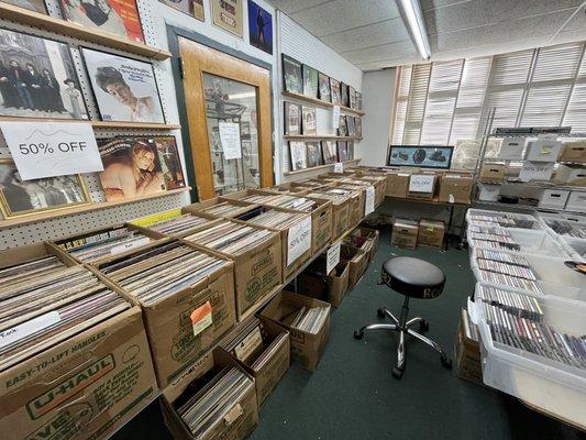 Large collection of records for sale