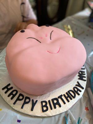 Majin Buu Pink fondant cake. Serves 9-10 people.