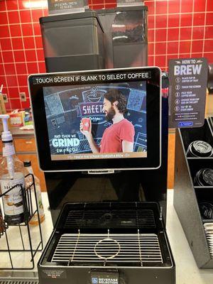 Touchscreen brewing coffee machines