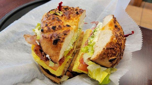 Delicious bagel sandwiches.