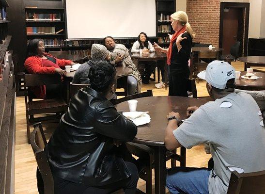 We meet families where they are, like this parenting class for parents and their children at a local middle school.