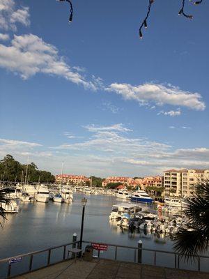 View from seat outside on balcony.