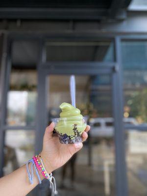 matcha soft-serve with baby boba