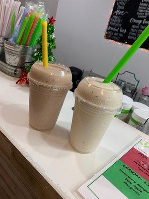 Snickers and Banana Bread shakes