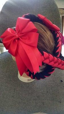 A side view of the Michoacan hair pieces