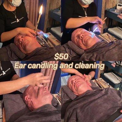 New special! Ear candling and cleaning only$50 including ear massage!