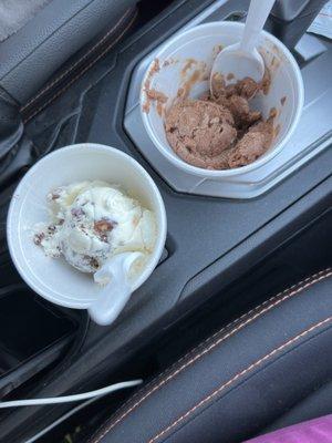 Small hard ice cream wasn't even one scoop and it cost $3.75 each