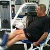 76 year old man regaining his strength following a total knee arthroscopy.