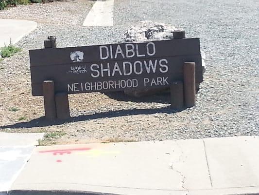 Sign in front of the park