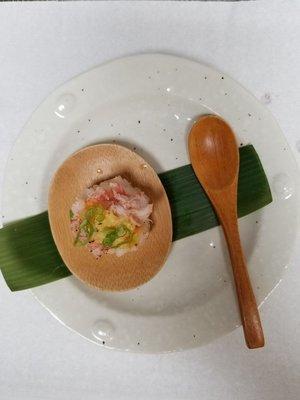 Kegani with butter crab,yolk sauce