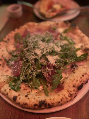 Arugula, prosciutto di Parma grana pizza