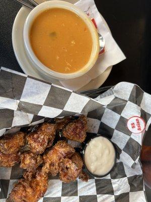 Chicken tortilla soups and boneless wings