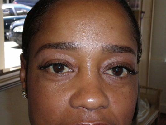 After Eyebrow Sculpt and Faux Eyelash application