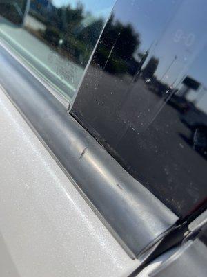 Scratched door trim after replacement