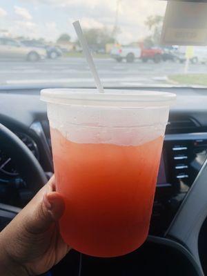 Bucket of super sweet Arnold Palmer (ice tea and lemonade) that tastes like my childhood LOL