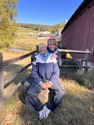 Photo op in front of covered bridge