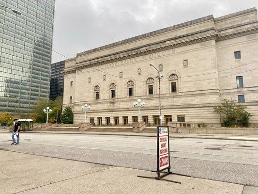 Outside Cleveland Public Auditorium -- on Sunday, 13 October 2024