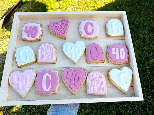 40th birthday sugar cookies