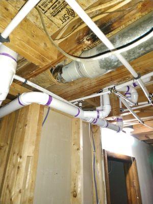 Drain repiping for relocation of bathroom