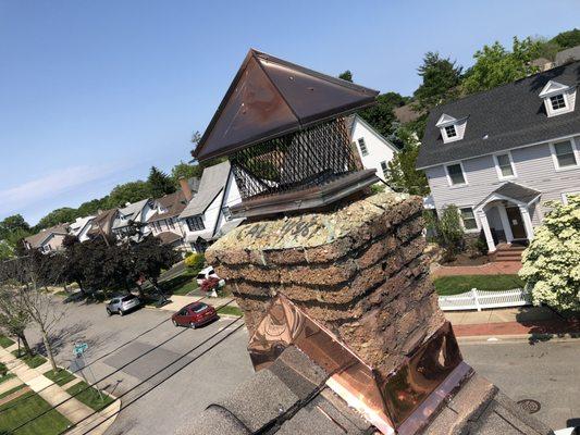 Installed new copper chimney flashing on this home in Rockville Centre.