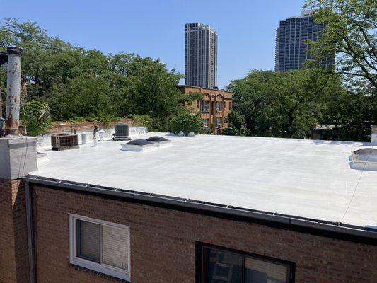 We saved our client's upwards of $30k by restoring this roof system with a GACO silicone  roof coating