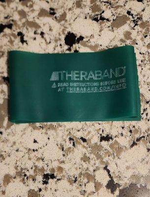 Theraband Dr. Levine gave to me for a separate exercise to do at home