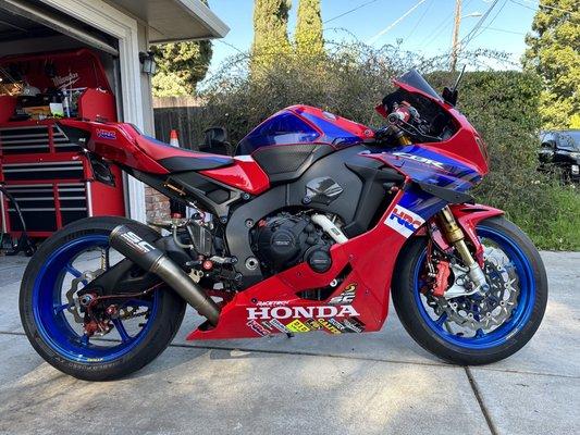 2022 Honda CBR1000RR. All parts and labor by Contra Costa PowerSports. Thank you guys!