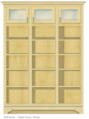 this pantry finished drawing was built and fit into an existing closet opening