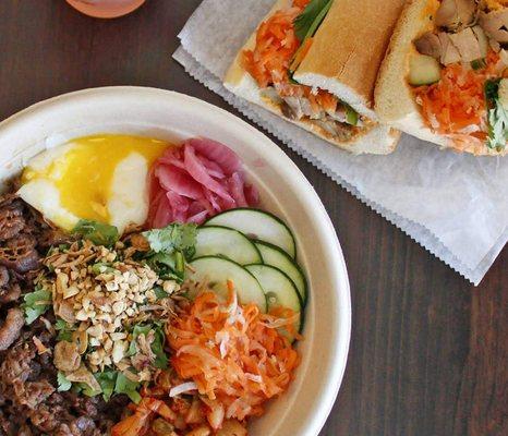 #4B Beef Bulgogi Bowl and #2 Lemongrass Chicken Banh Mi!