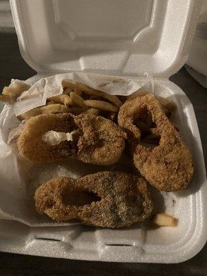 Catfish horseshoe pieces instead of all STEAKS.