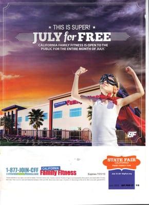 I went to their location and they did not honor this coupon. They said I had to purchase a membership to get July free. False!