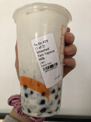 Smashed Taro Tapioca Milk