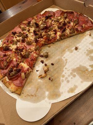 Delicious meaty pizza - so delicious!