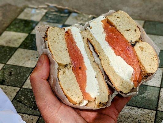 September 26, 2022; Bagel with lox and cream cheese ($9.27).